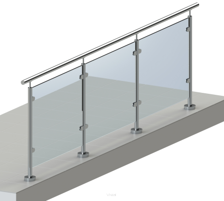 Balustrady szklane z poręczą okrągłą na wymiar do samodzielnego montażu