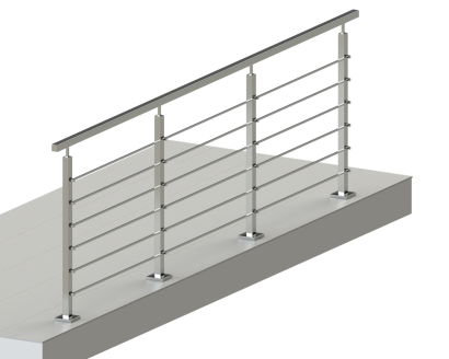 Balustrada nierdzewna 6x profil poziomy Poler AISI 304