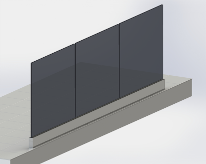 Balustrada całoszklana grafitowa przezierna 8,8,4 mm VSG ESG w listwie
