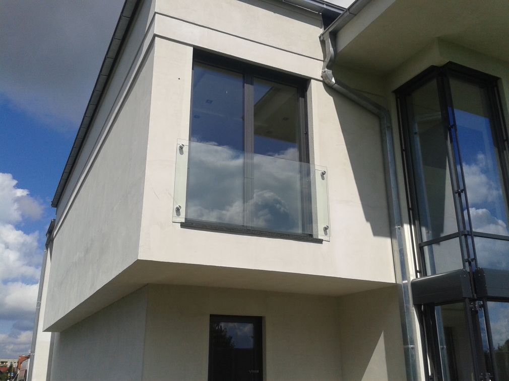 Balkon francuski szklany, przezroczysty 6,6,4mm VSG ESG