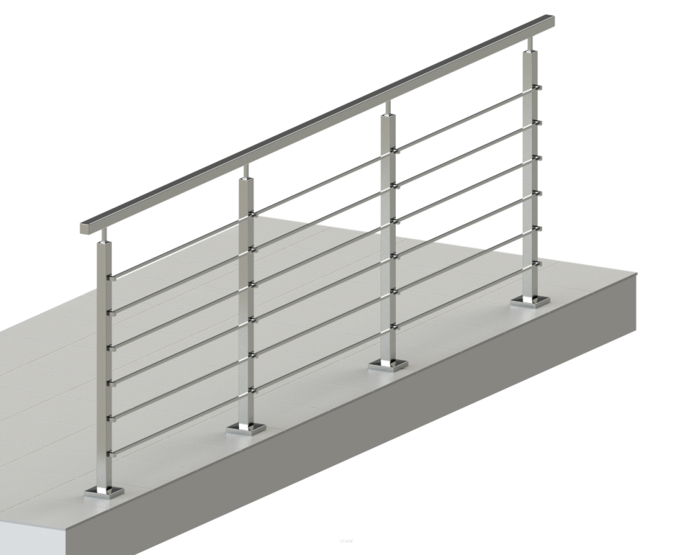 Balustrada nierdzewna 6x profil poziomy Poler AISI 316