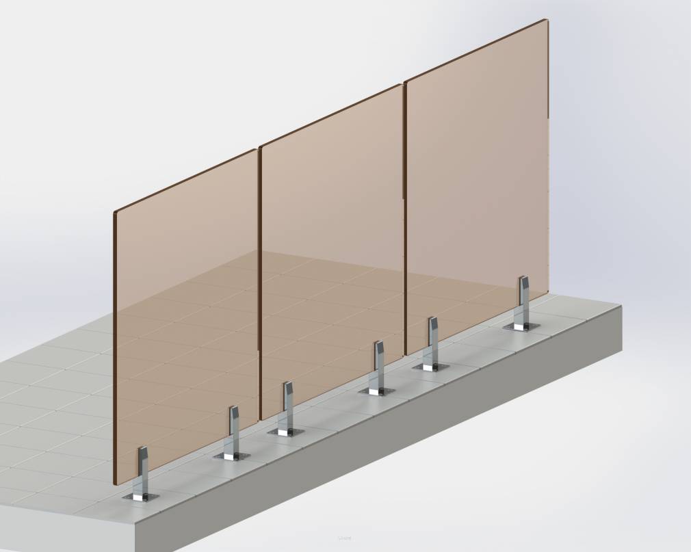 Balustrada całoszklana brązowa na spigotach 6,6,4 mm VSG ESG
