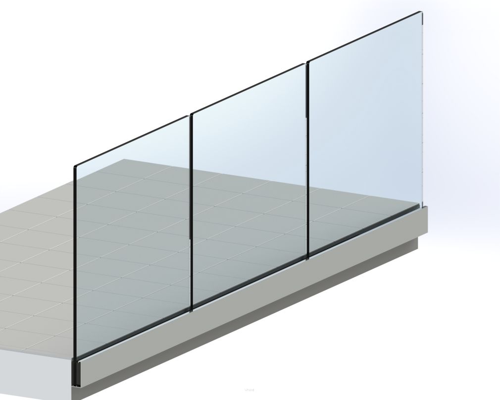 Balustrada całoszklana bezbarwna 8,8,4 mm VSG ESG w listwie F