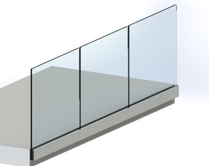 Balustrada całoszklana bezbarwna 8,8,4 mm VSG ESG w listwie F