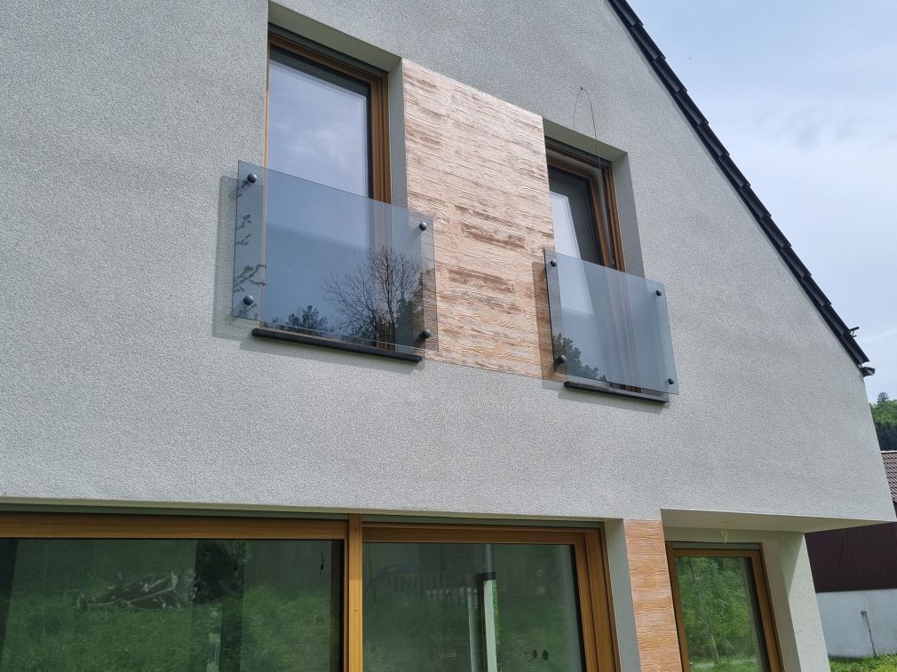 Balkon francuski szklany, grafitowy 6,6,4mm VSG ESG