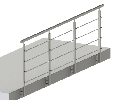 Balustrada nierdzewna 4x profil poziomy Poler AISI 316
